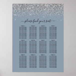 Tableau de sièges Mariage Dusty Blue & Silver Part