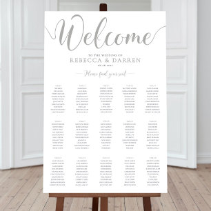 Tableau de sièges Mariage en argent avec 15 tablea