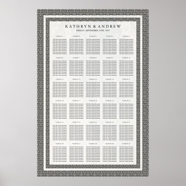Tableau de sièges Mariage/événement Black+White Se (Devant)