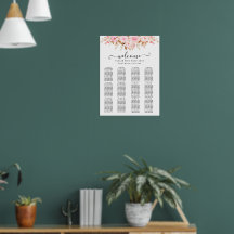 Tableau de sièges Mariage floral Boho à feuilles m