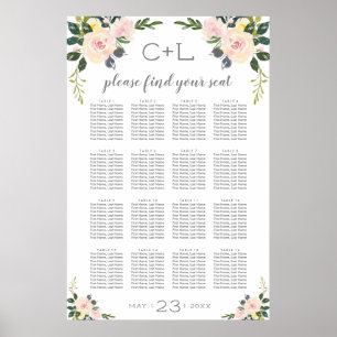 Tableau de sièges Mariage flou printanier