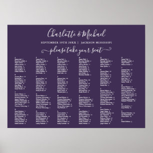 Tableau de sièges Mariage Purple 200 Noms