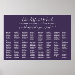 Tableau de sièges Mariage Purple 300 Noms