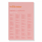 Tableau de sièges Mariage rose et orange rétro été