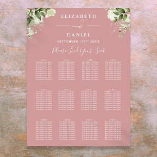 Tableau de sièges Mariage Rose floral Dusty