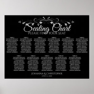 Tableau de sièges Mariage simple en noir 11