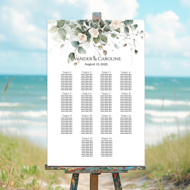 Tableau de sièges mariage vert et rose 14 tables (Créateur téléchargé)