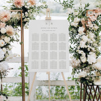 Tableau de sièges Mariage vert minimaliste et chic