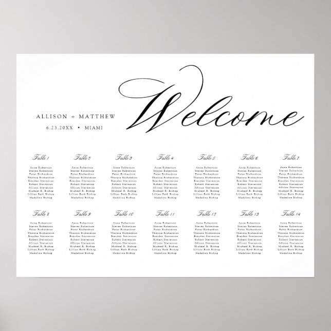 Tableau de sièges mariages (Devant)