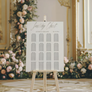 Tableau de sièges mariages Faux Métallic Or & Blan