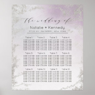 Tableau de sièges pour Mariage violet Ombre Lavend