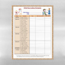 Tableau de vaccination des enfants