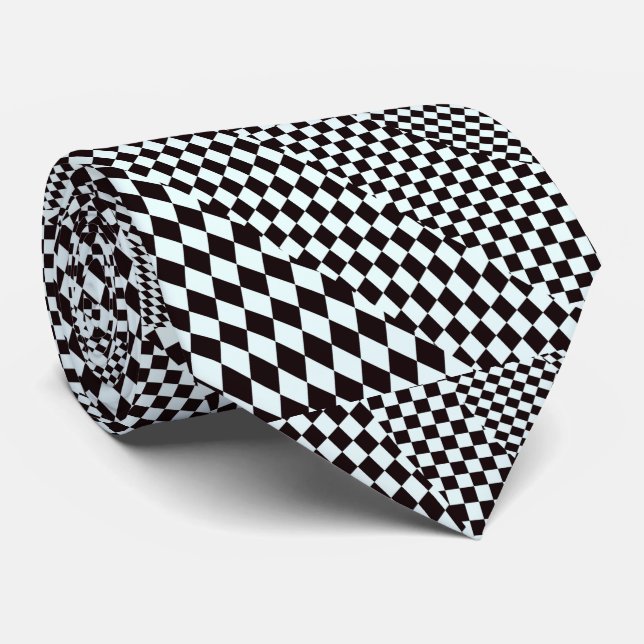 Tableau d'échecs diagonal noir et blanc cravate (Roulé)