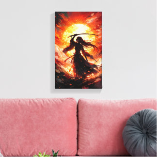 Tableau Déco (Guerrière Flamboyante )  Canvas Print