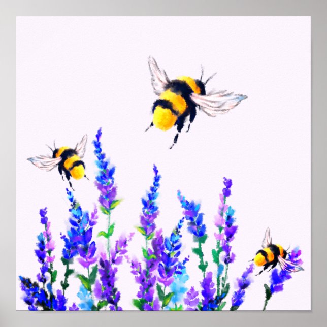 Tableau des fleurs et des abeilles de printemps (Devant)