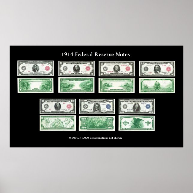 Tableau des notes de la Réserve fédérale de 1914 (Devant)