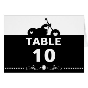 Tableau des numéros de cartes de moto noir et blan