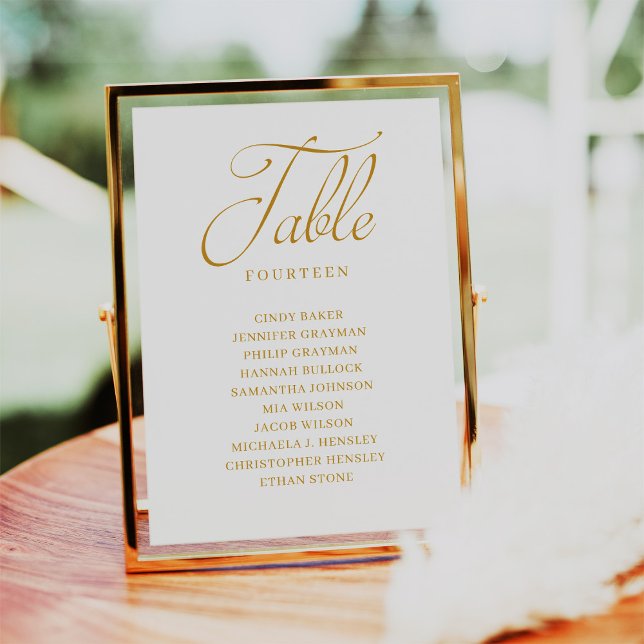 Tableau des numéros de table Gold Script (Créateur téléchargé)