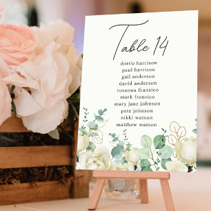 Tableau des numéros de table Magnolia Eucalyptus