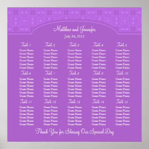 Tableau des places de la réception de mariage - Ca