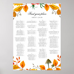 Tableau des places de l'alphabet mariage de automn