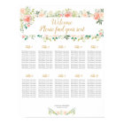Tableau des places mariages 10 tables | roses bleu