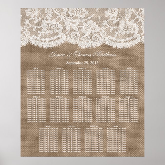 Tableau des sièges de la collection de Mariages Bu (Devant)