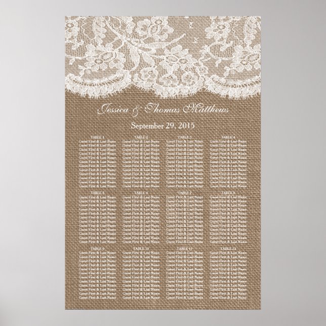 Tableau des sièges de la collection de Mariages Bu (Devant)