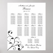 Tableau des sièges de la réception de mariage - Ta