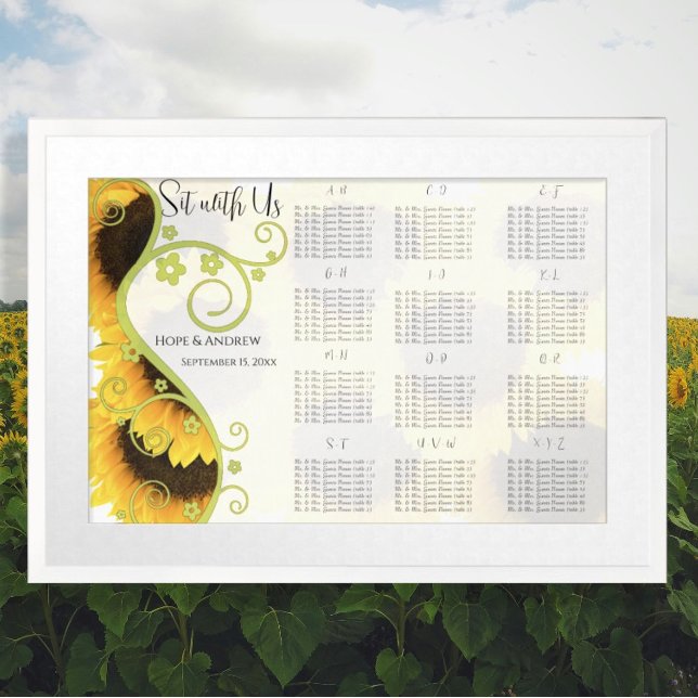 Tableau des sièges de tournesol Numéros de tableau (Créateur téléchargé)