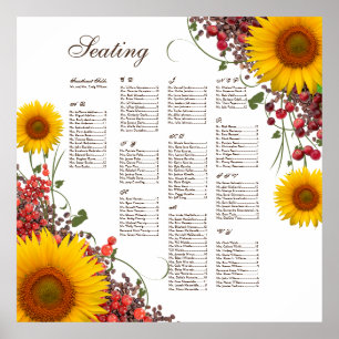 Tableau des sièges des Mariages de tournesol