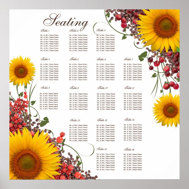 Tableau des sièges des Mariages de tournesol | 35  (Devant)