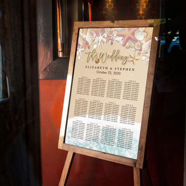 Tableau des sièges mariages Été Sandy Beach Starfi (Créateur téléchargé)