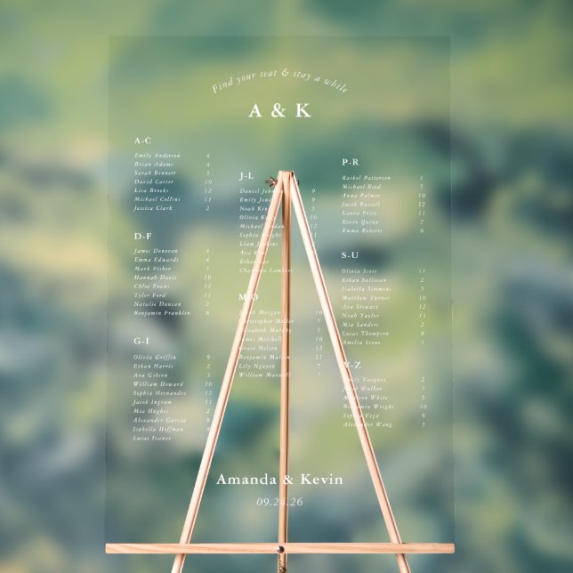 Tableau des sièges Mariages modernes (Neutre)