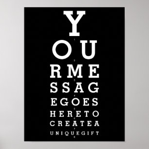 Tableau d'opticien noir et blanc message personnal