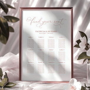 Tableau du plan de siège mariage Élégant 12 tablea