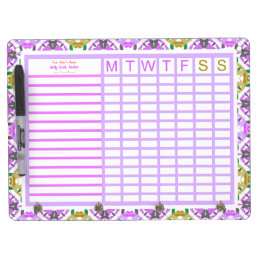 Tableau Effaçable À Sec Avec Porte-clés Fête des mères Custom Purple Family Goals Tracker
