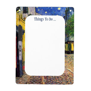 Tableau Effaçable À Sec Café Terrasse à la nuit par Vincent van Gogh