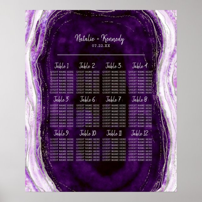Tableau Mariage Amethyst Purple Geode (Devant)