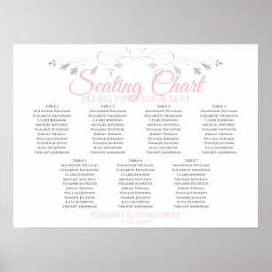 Tableau Mariage de table rose et gris 7