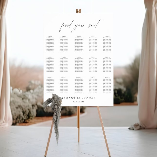 Tableau minimaliste des sièges Mariages (Créateur téléchargé)
