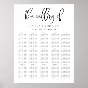Tableau minimaliste moderne des sièges Mariages