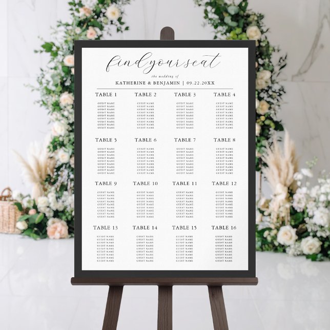 Tableau minimaliste moderne des sièges Mariages (Créateur téléchargé)