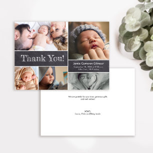 Tableau moderne avec photos Baby Shower Merci
