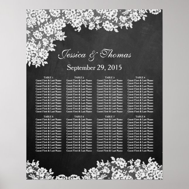 Tableau noir et Mariage en dentelle blanche (Devant)