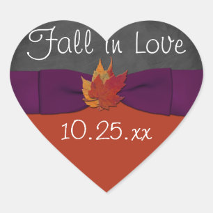 Tableau noir, Feuilles automnales Sticker Mariage 