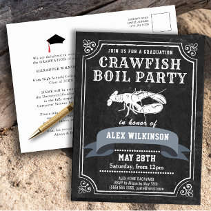 Tableau noir GRAD Crawfish Invitation de la fête d