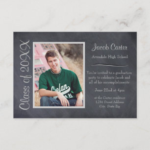 Tableau noir/gris - 3x5 Faire-part de diplôme