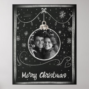 Tableau noir Joyeux cadre photo de Noël
