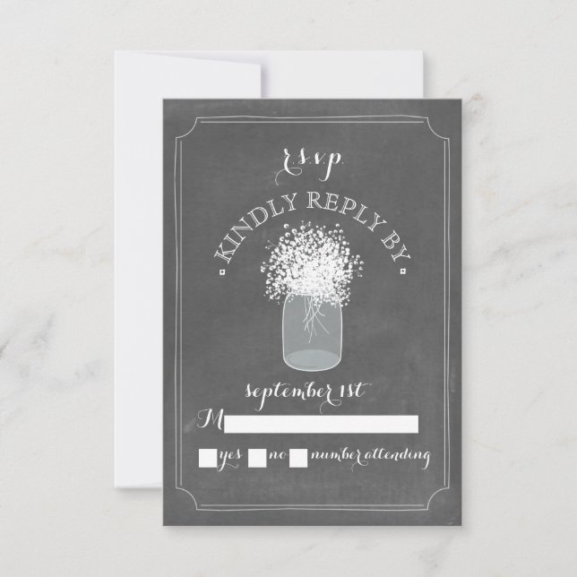 Tableau noir Mason Jar RSVP (Devant)